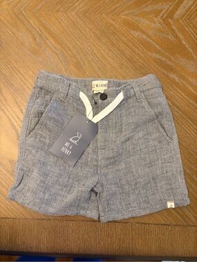 Me & Henry Boys' Chambray Flat-Front Shorts in Light Blue
